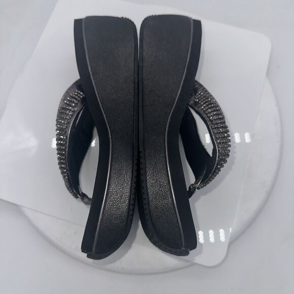 VOLATILE Women's Bejeweled Flip Flops Wedge Sandal Thongs Slide Heel Platform 8 - Picture 6 of 8